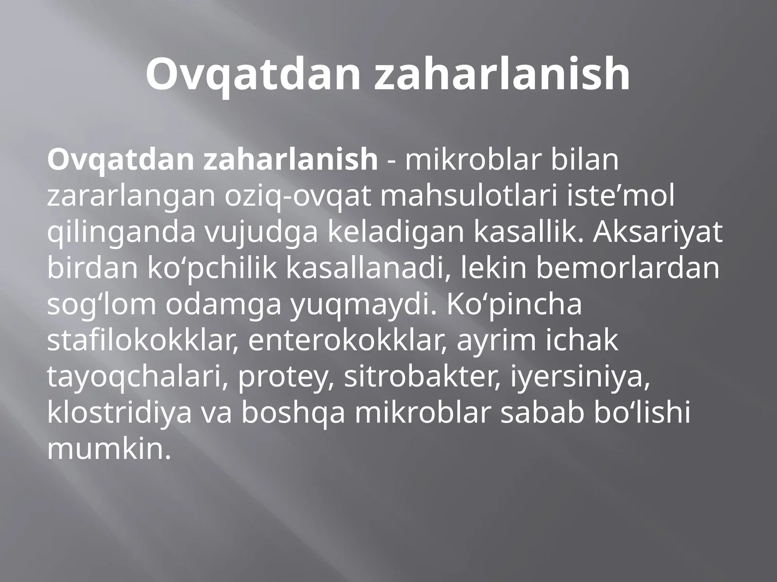 Ovqatdanzaharlanish