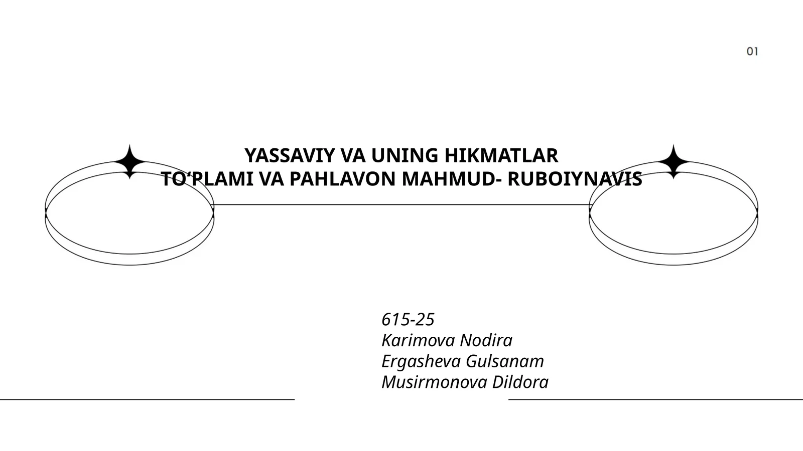 YASSAVIY VA UNING HIKMATLAR TO‘PLAMI VA PAHLAVON MAHMUD- RUBOIYNAVIS