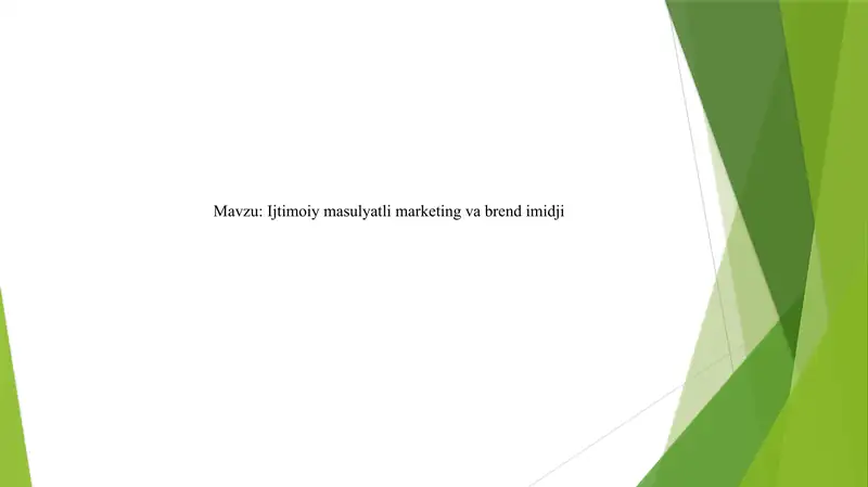 Ijtimoiy mas'uliyati marketing va brend imedji