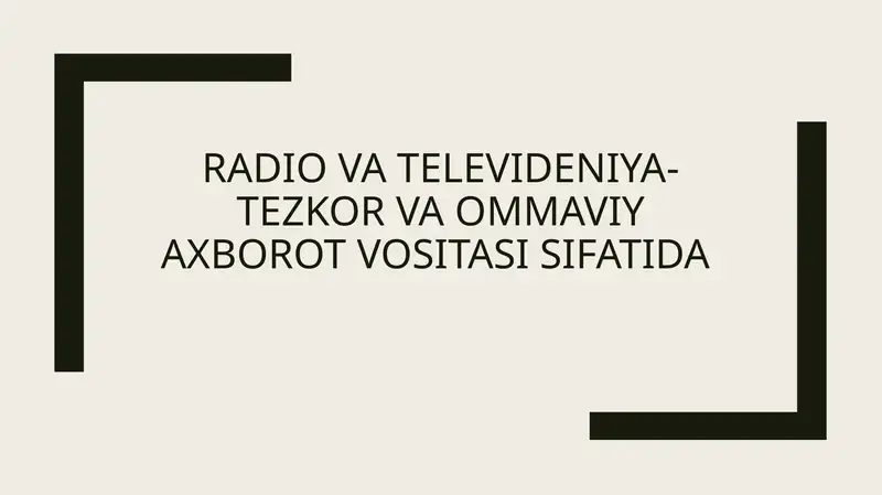 radio va televideniya