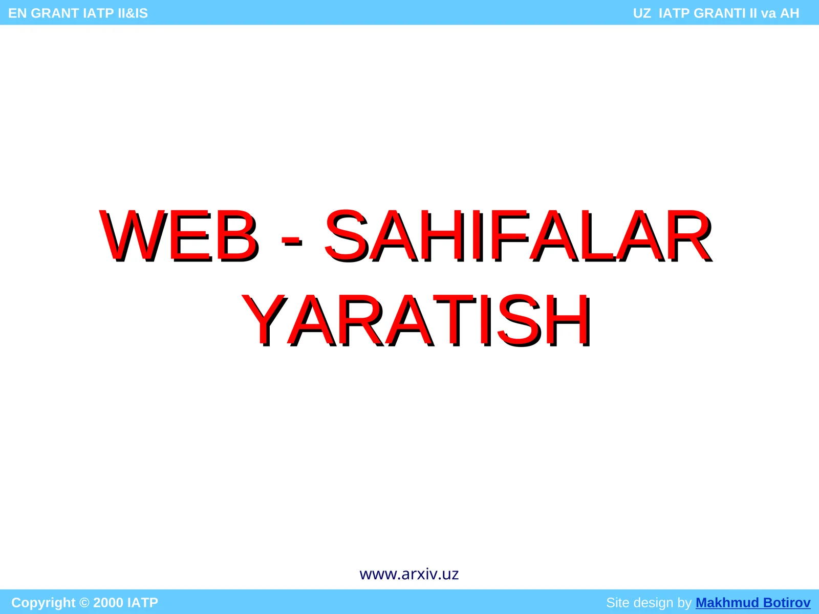 WEB - SAHIFALAR YARATISH