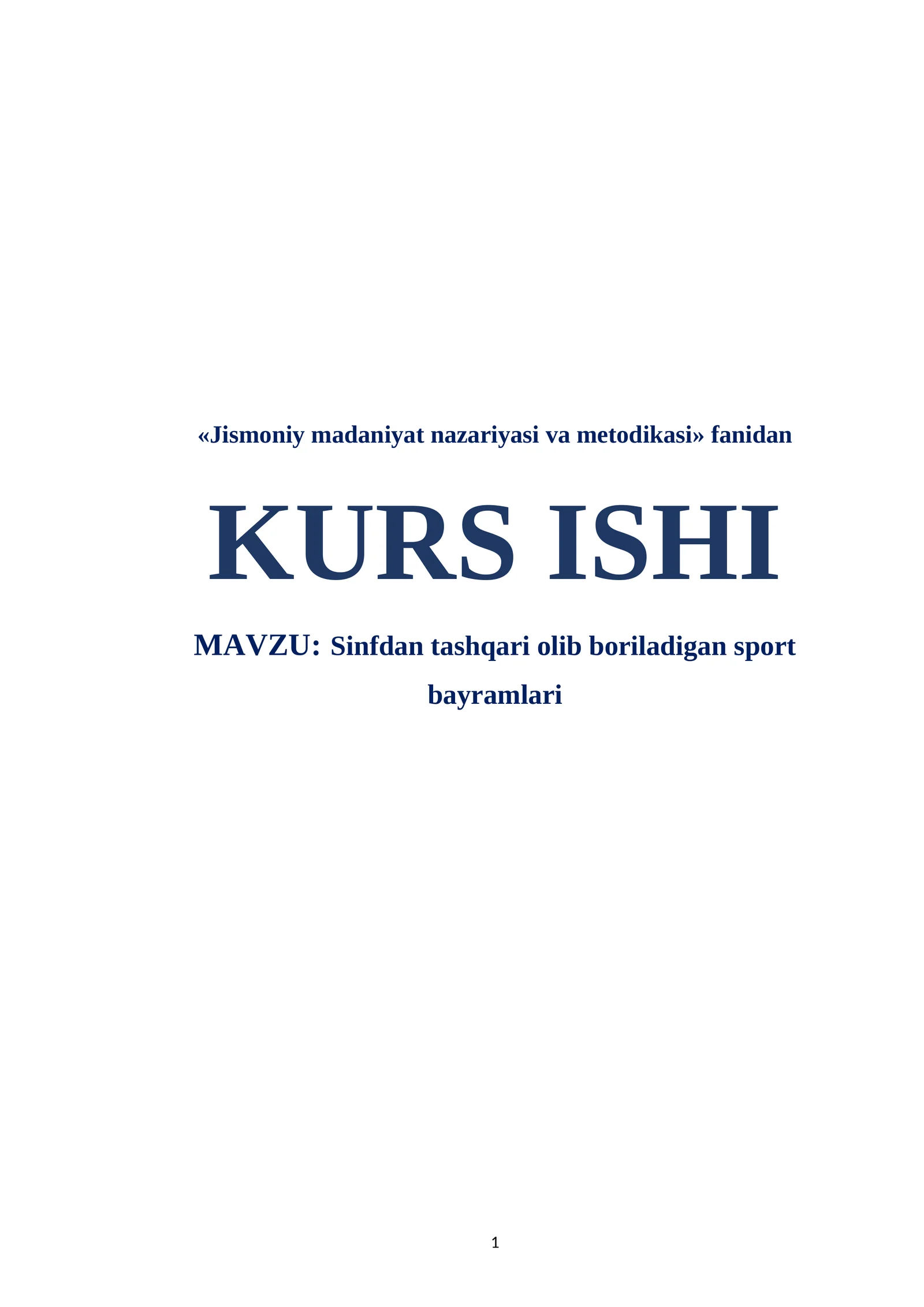 Sinfdan tashqari olib boriladigan sport bayramlari