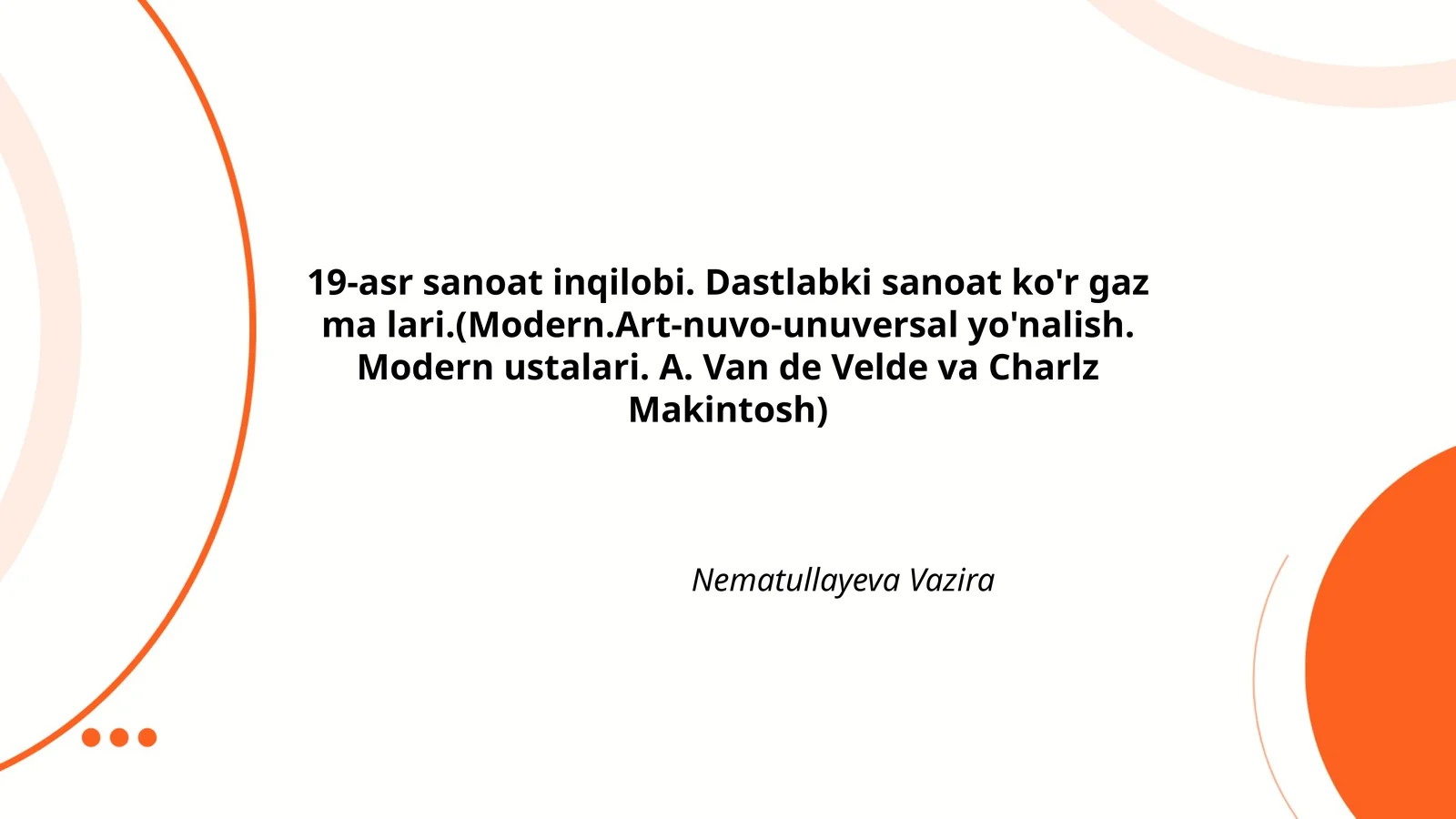 19-asr sanoat inqilobi. Dastlabki sanoat ko'r gaz ma lari