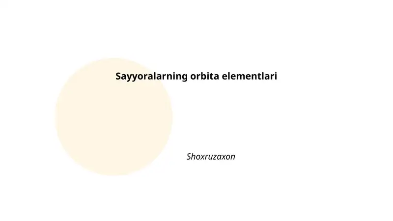 Sayyoralarning orbita elementlari