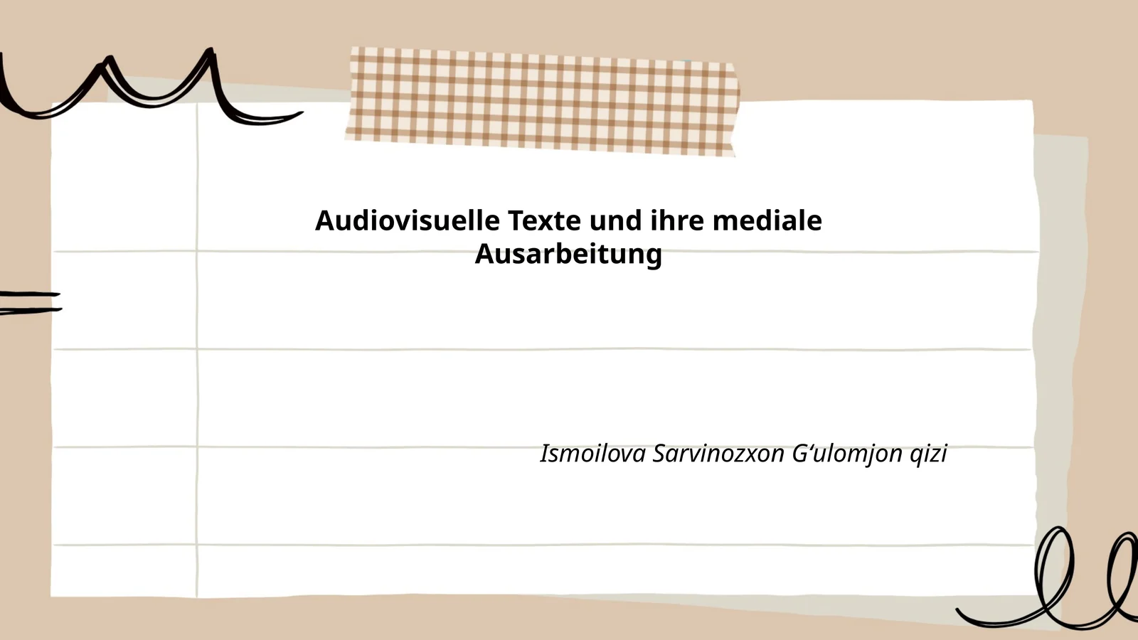Audiovisuelle Texte und ihre mediale Ausarbeitung
