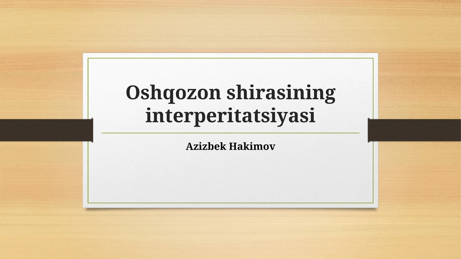 Oshqozon shirasining interperitatsiyasi