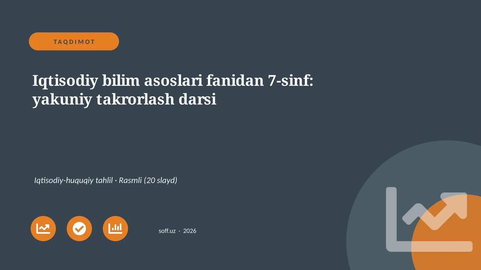 Iqtisodiy bilim asoslari fanidan 7-sinf: yakuniy takrorlash darsi