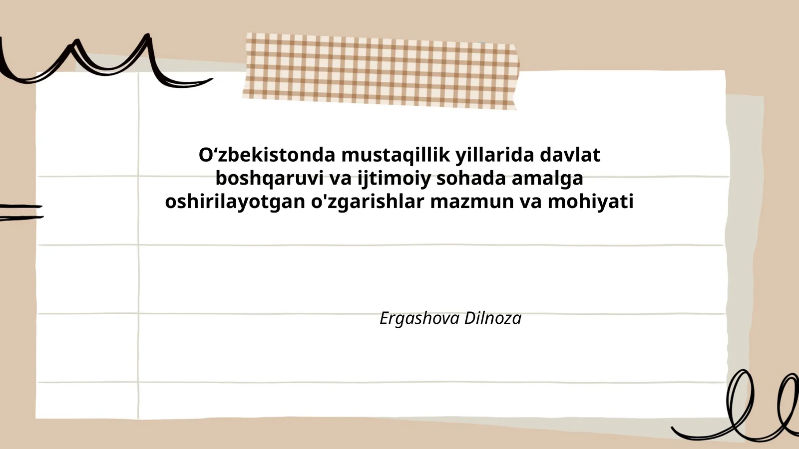 Davlat boshqaruvi va ijtimoiy sohadagi o'zgarishlar