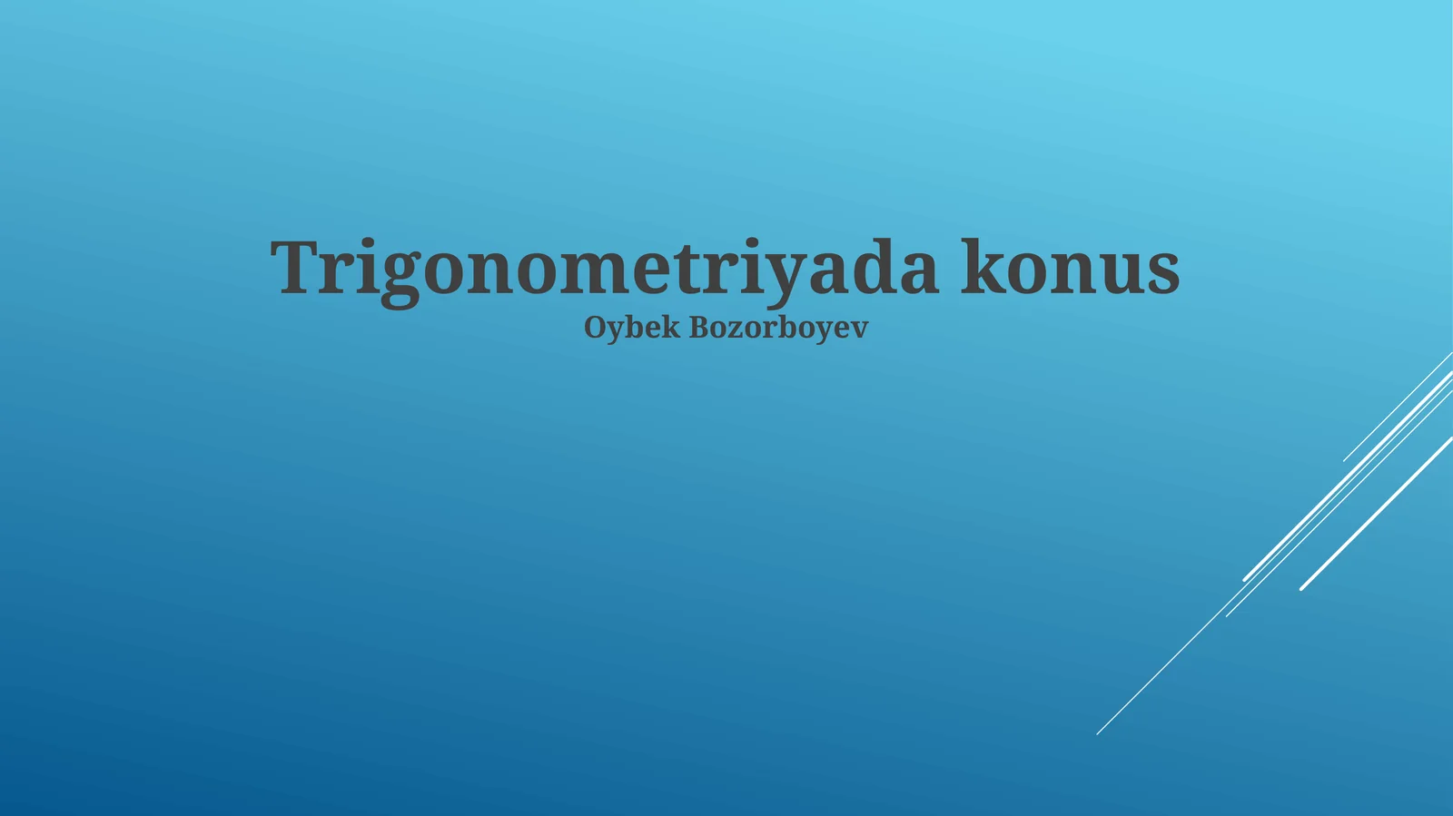 Trigonometriyada konus