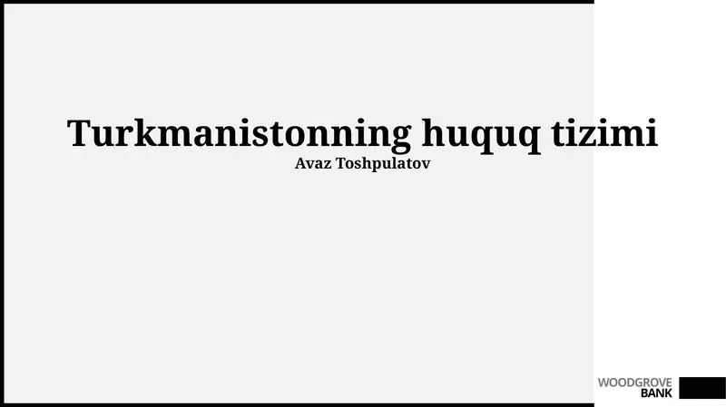 Türkmanistonning huquq tizimi