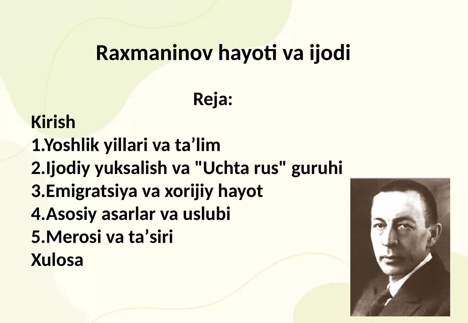 Raxmaninov hayoti va ijodi