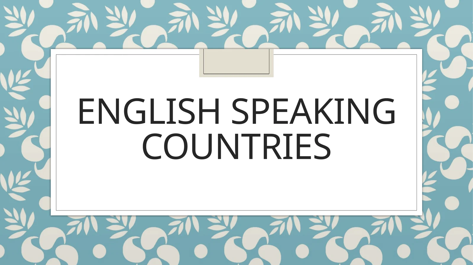 English speaking countries