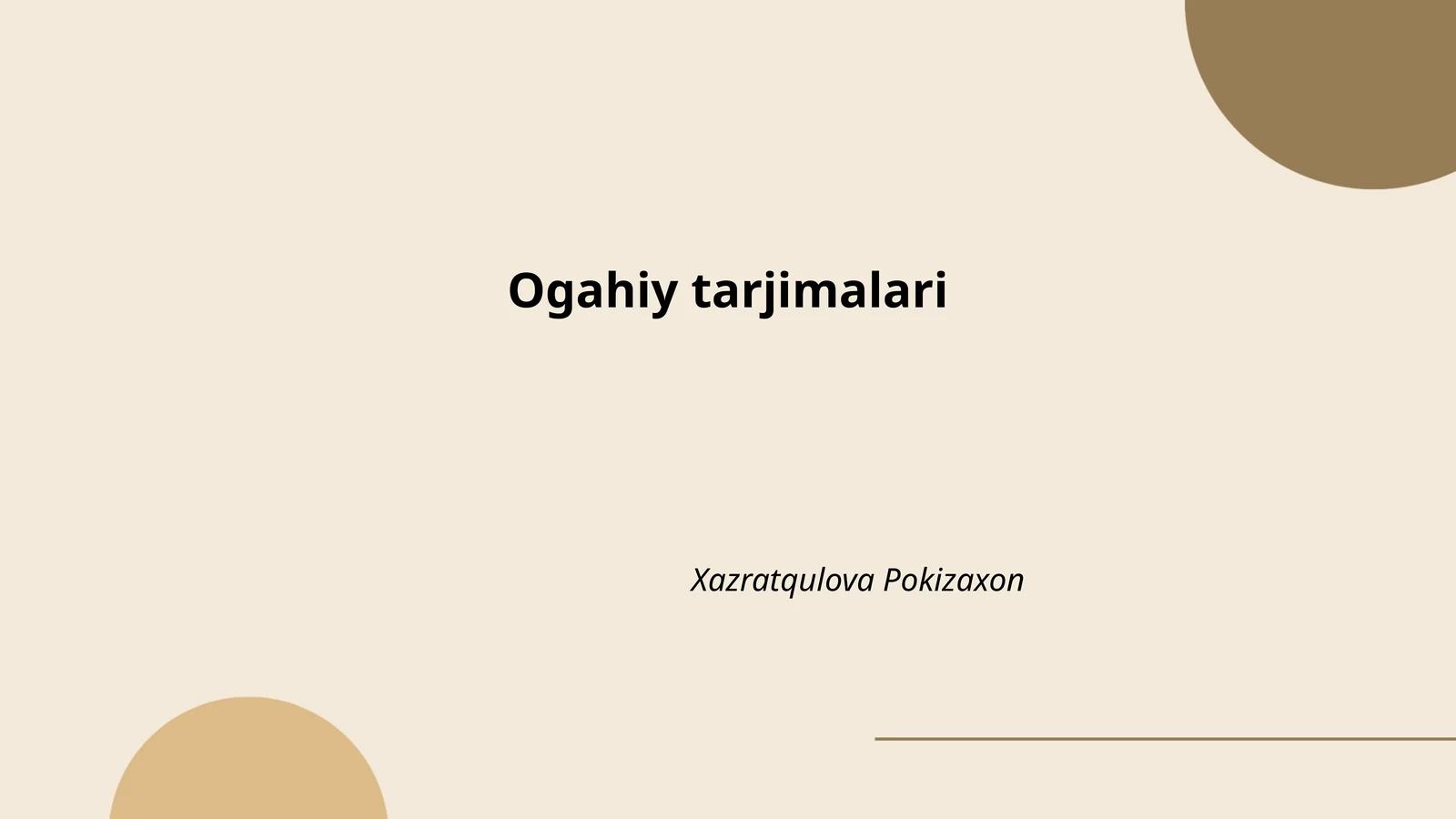 Ogahiy tarjimalari
