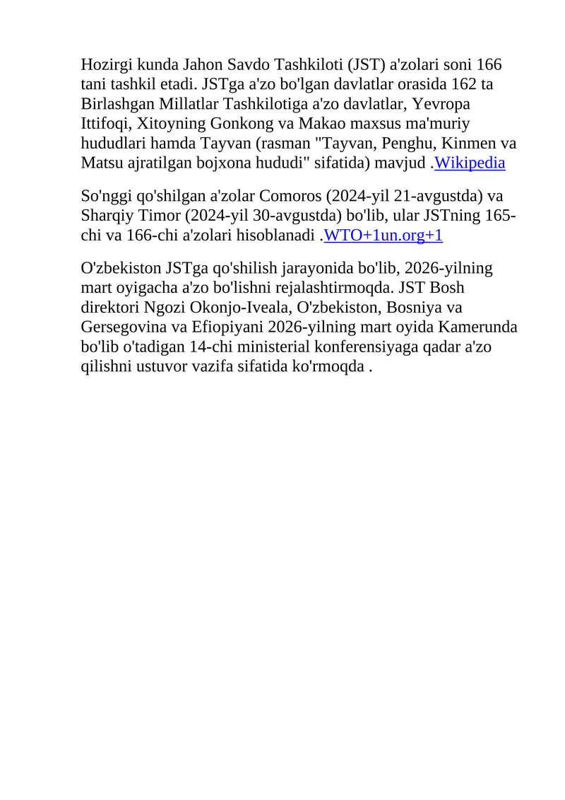 Jahon Savdo Tashkiloti (JST)