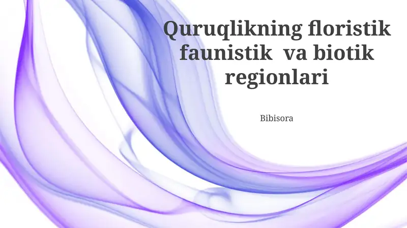 Quruqlikning floristik faunistik va biotik regionlari