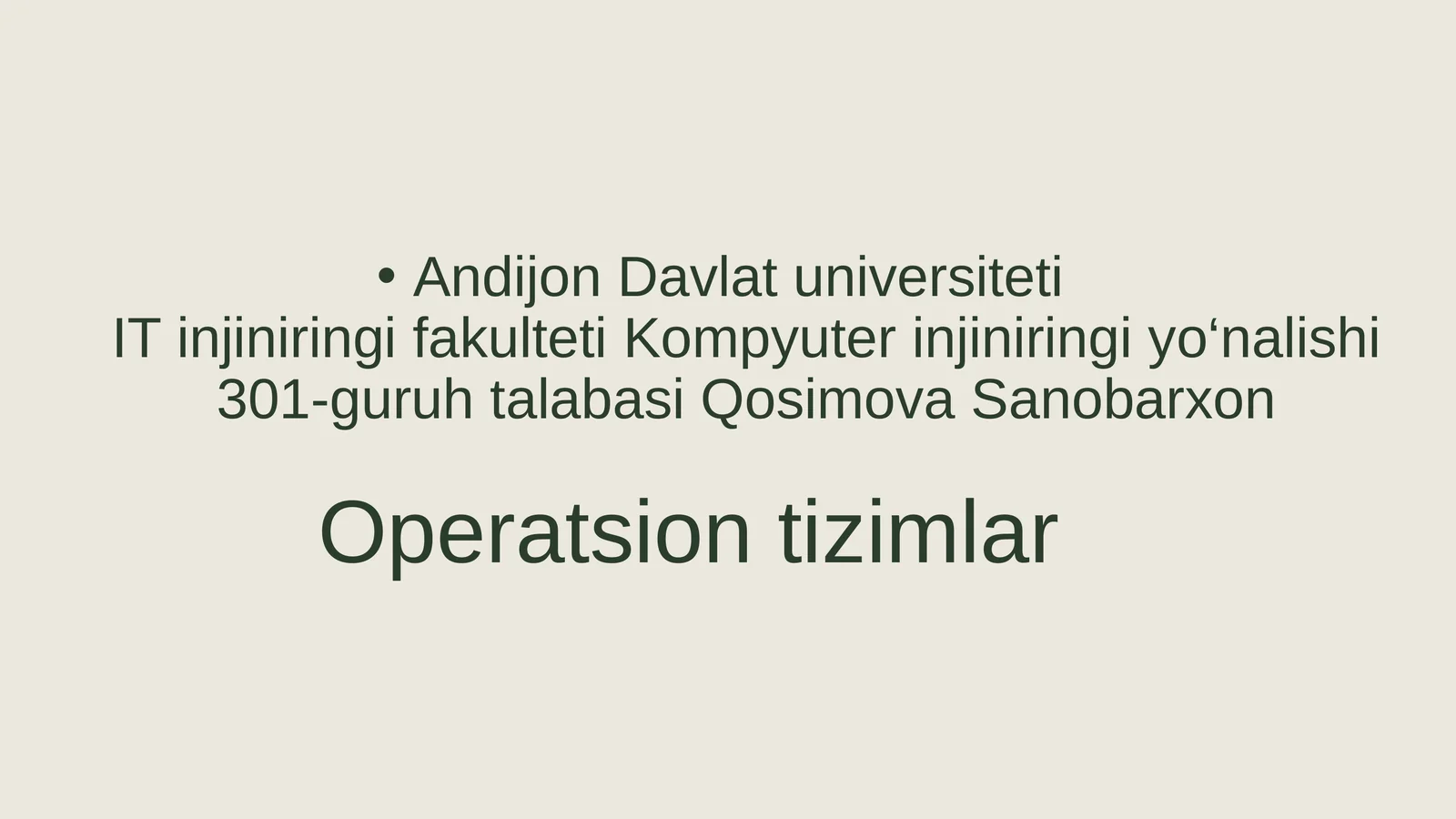 Operatsion Tizimlar va Robototexnika