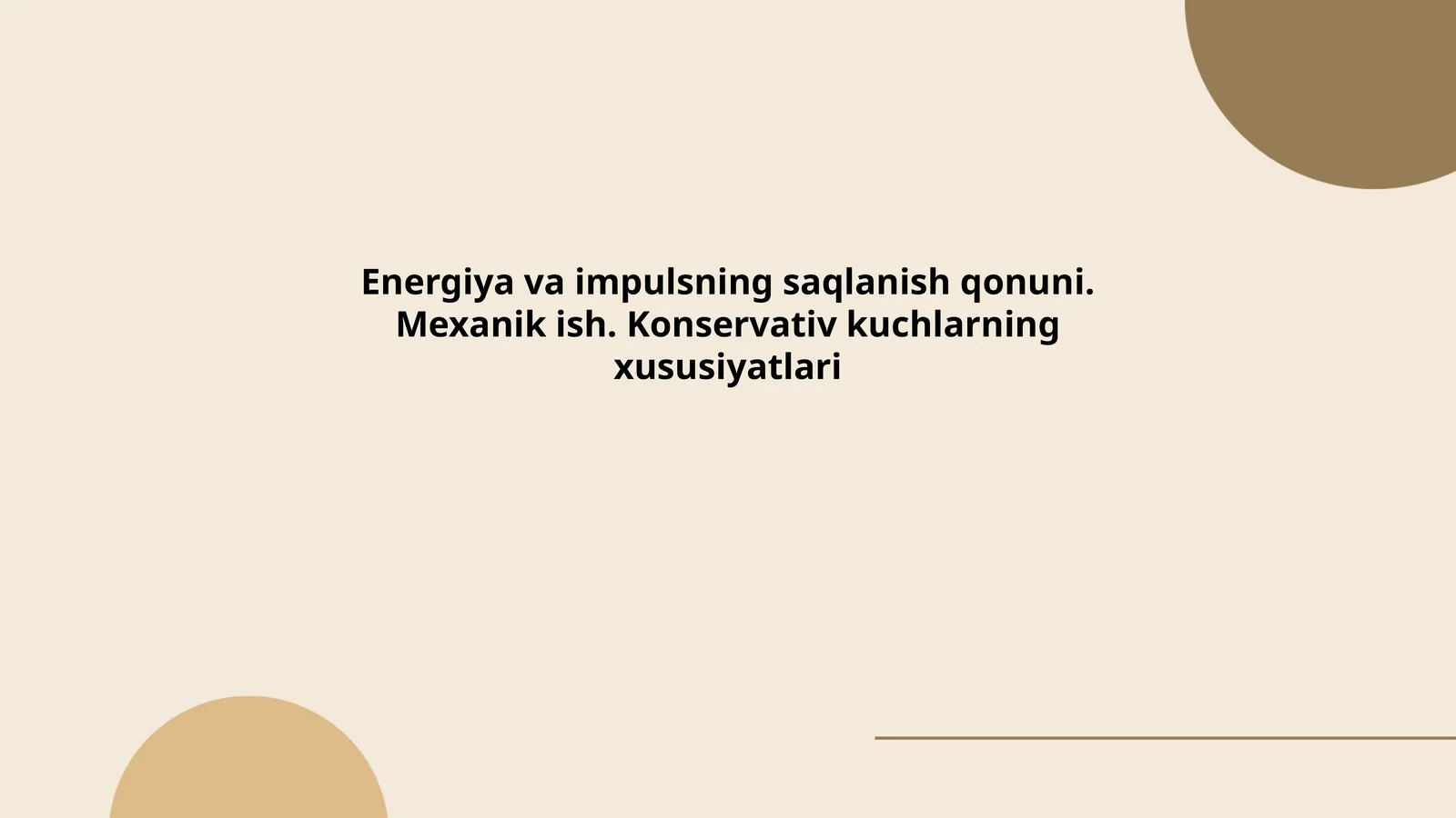 Energiya va impulsning saqlanish qonuni