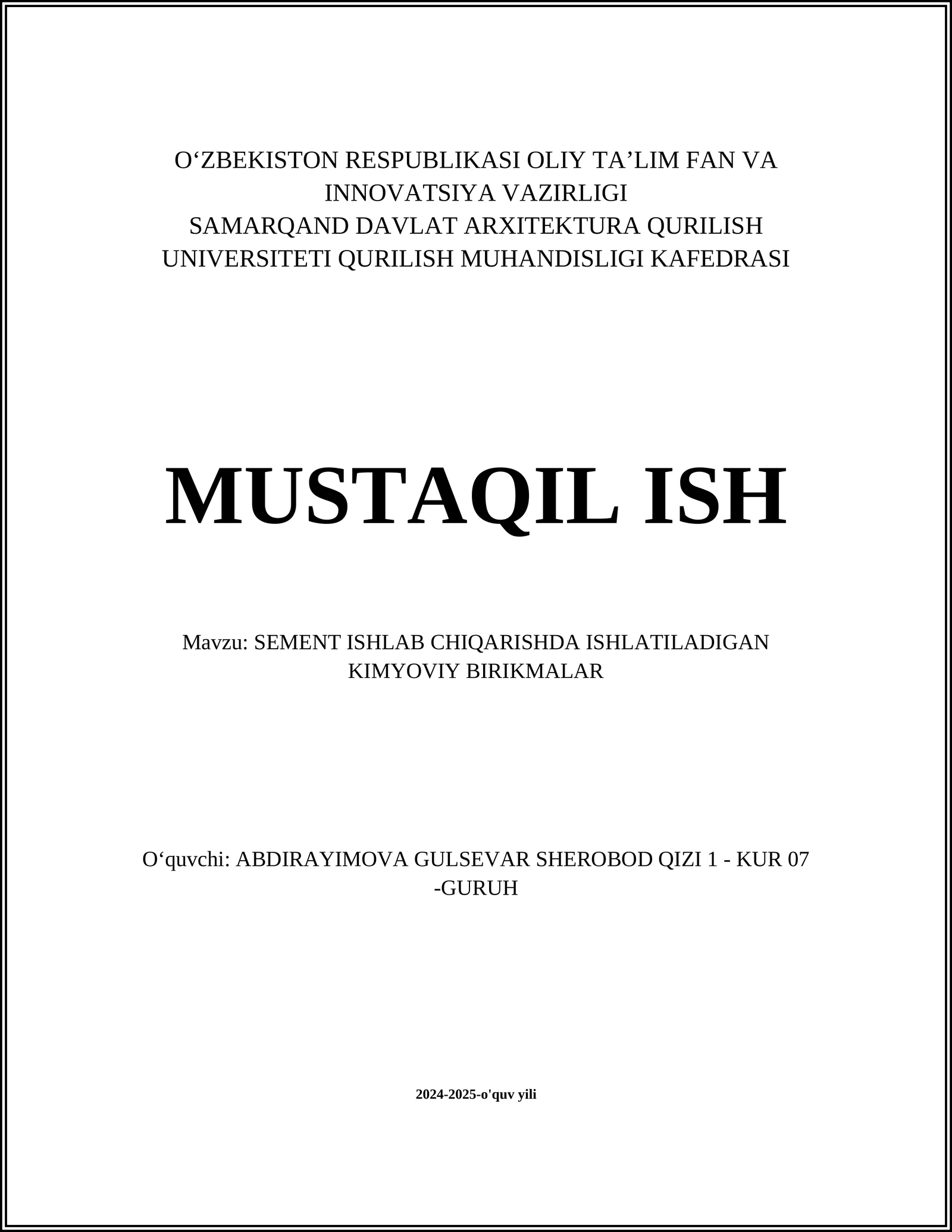 OHAKTOSH (Kalsiy karbonat)