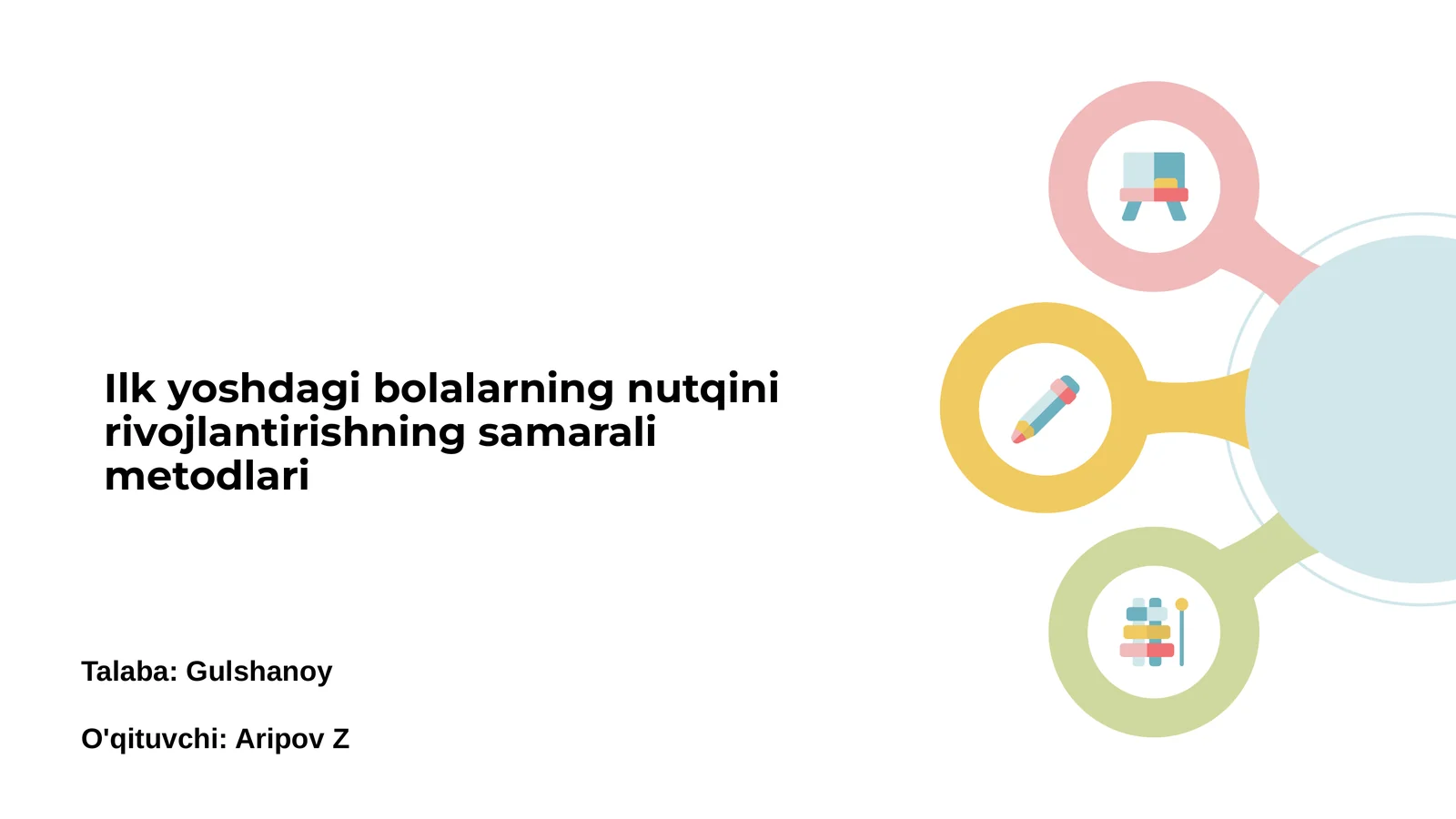 Ilk yoshdagi bolalarning nutqini rivojlantirishning samarali metodlari