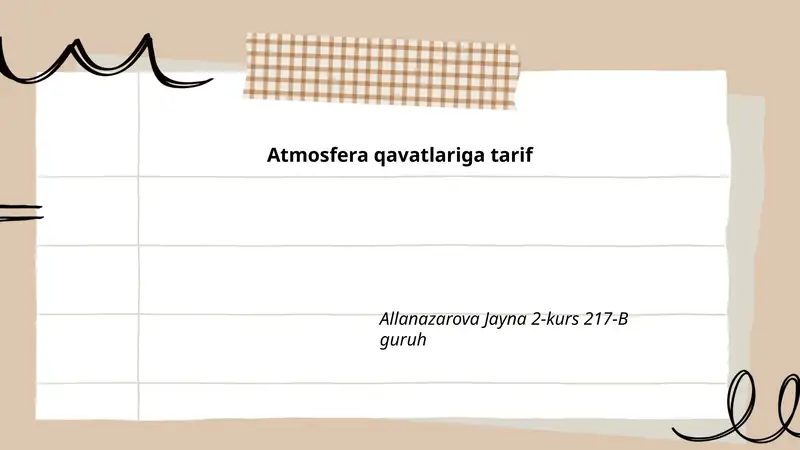 Atmosfera qavatlariga tarif