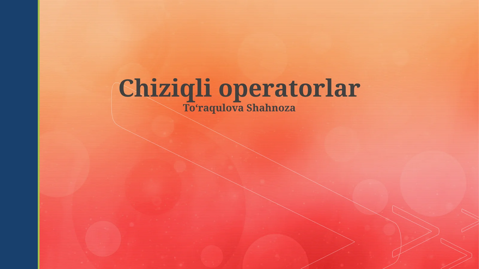 Chiziqli operatorlar
