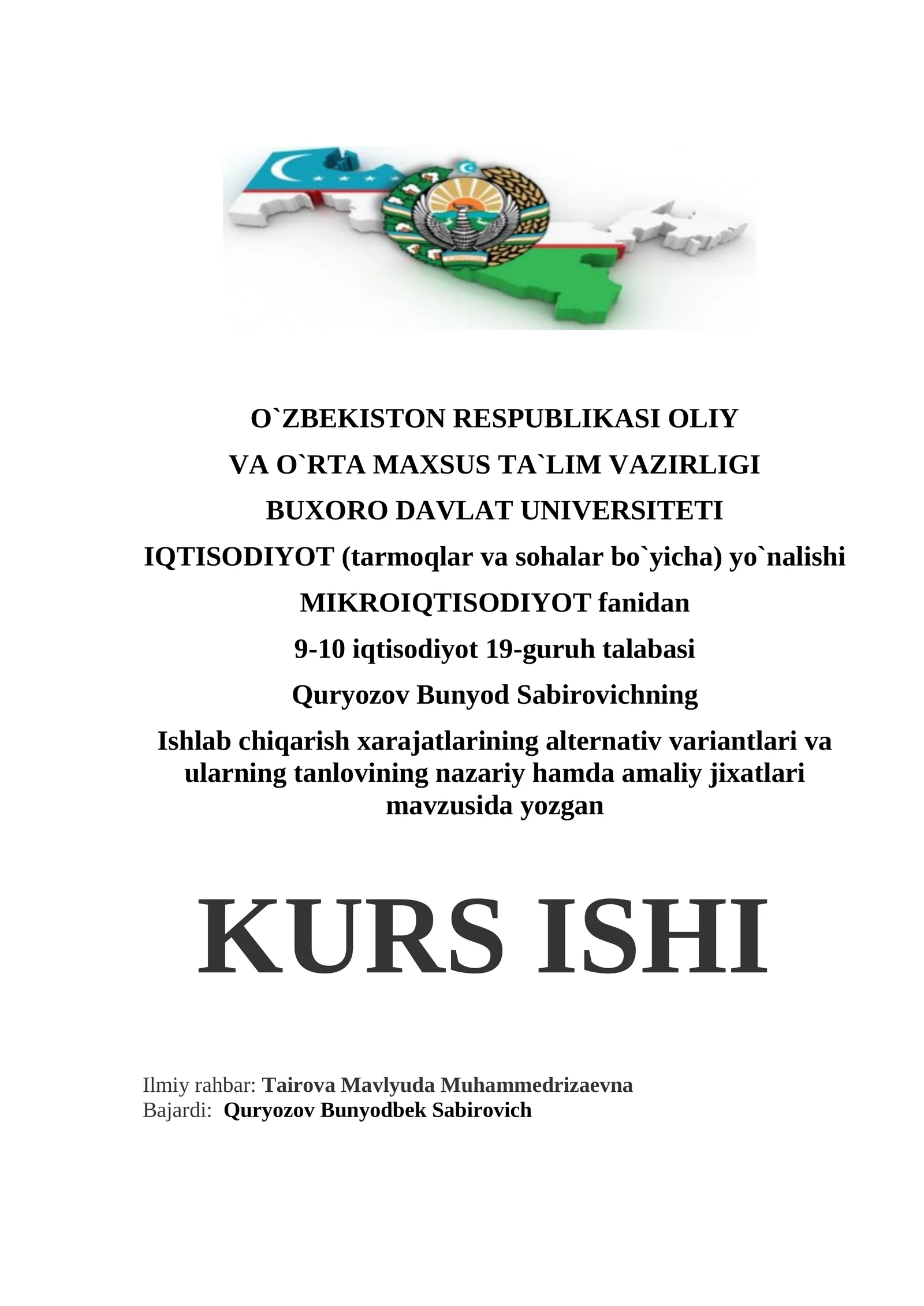 Ishlab chiqarish xarajatlarining alternativ variantlari