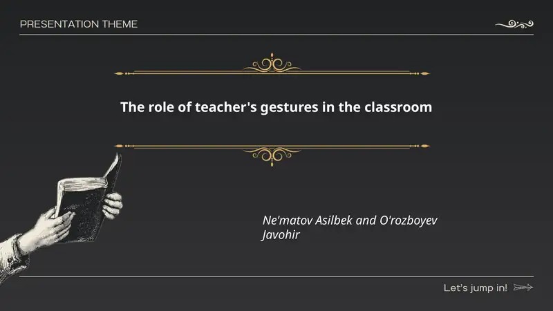 The role of teacher's gestures in the classroom