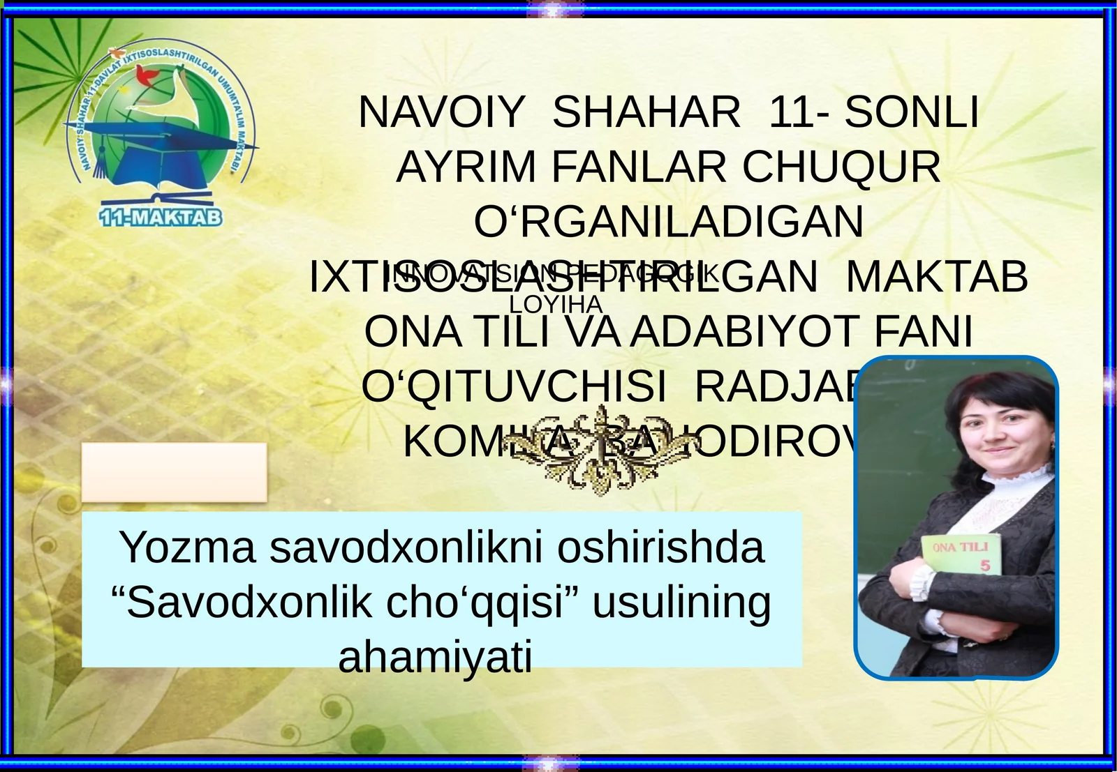 INNOVATSION PEDAGOGIK LOYIHA