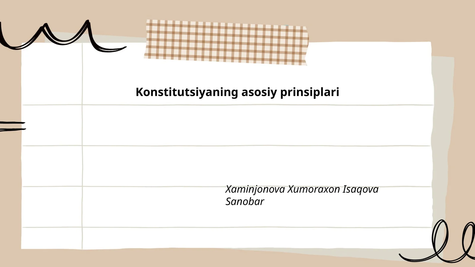 Konstitutsiyaning asosiy prinsiplari