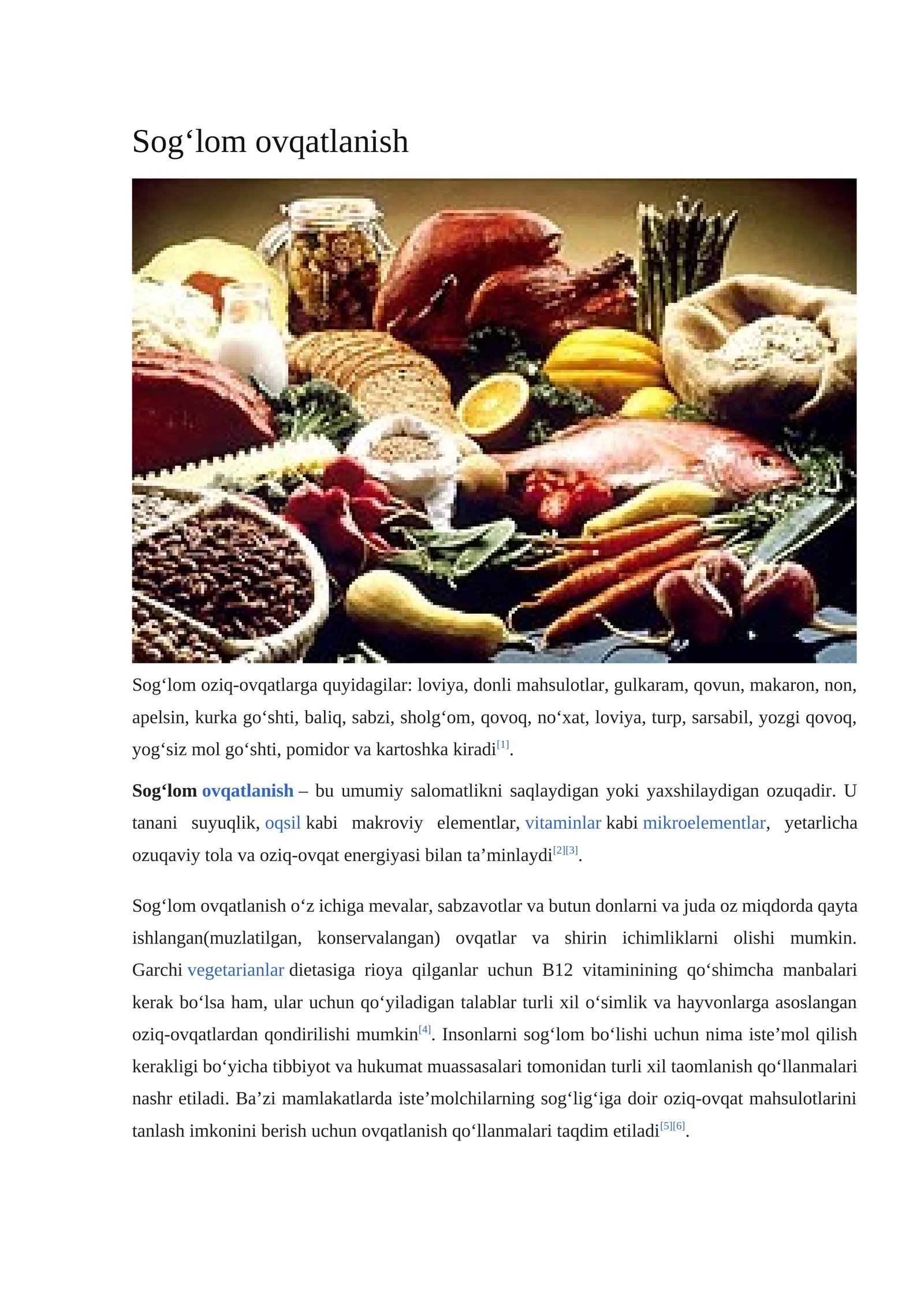 Sogʻlom ovqatlanish