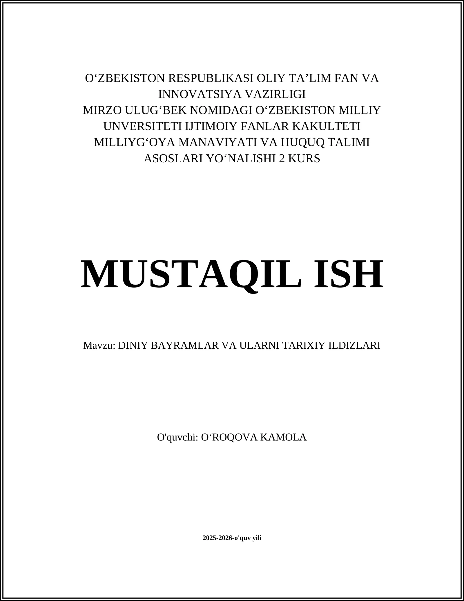 Diniy Bayramlar va Ularni Tarixiy Ildizlari