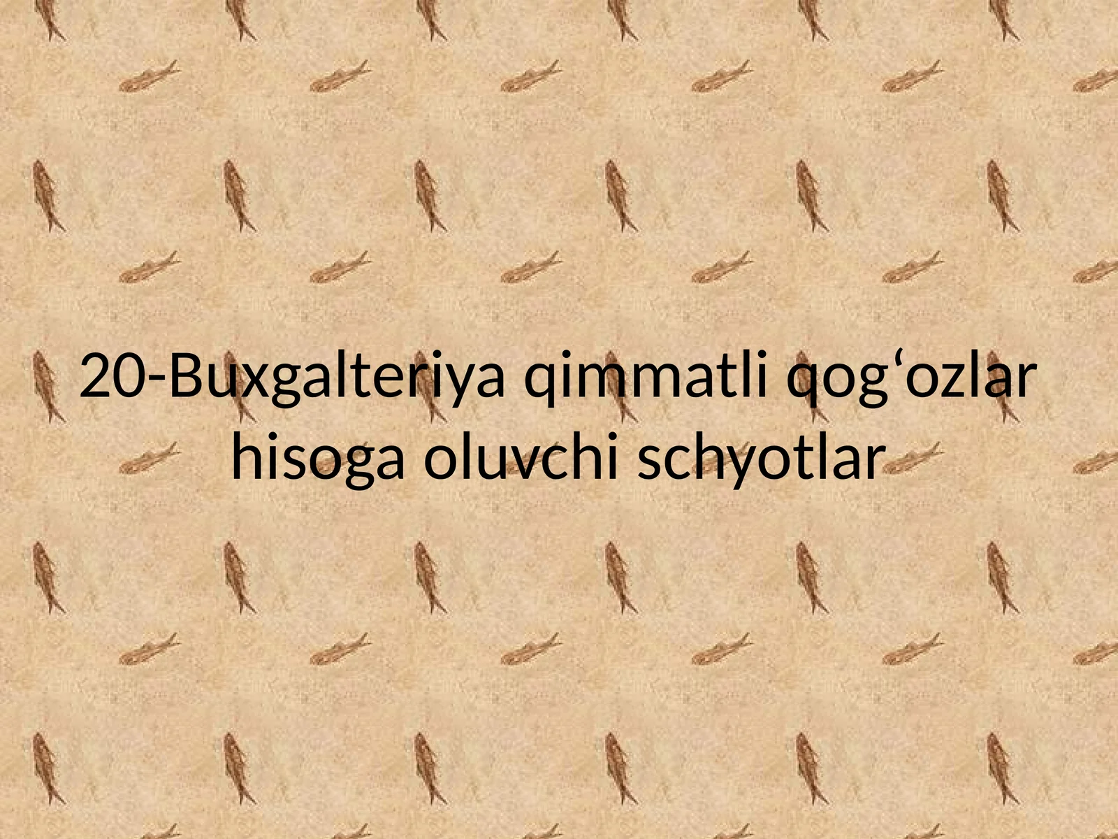 Buxgalteriya qimmatli qog‘ozlar hisoga oluvchi schyotlar