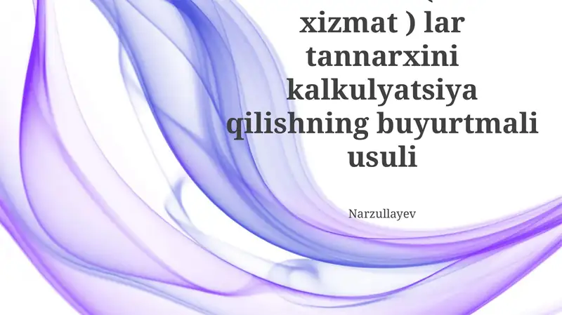 Narxlar kalkulyatsiyasi
