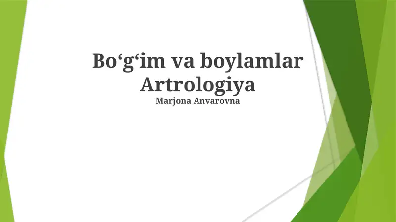Boʻgʻim va boylamlar Artrologiya