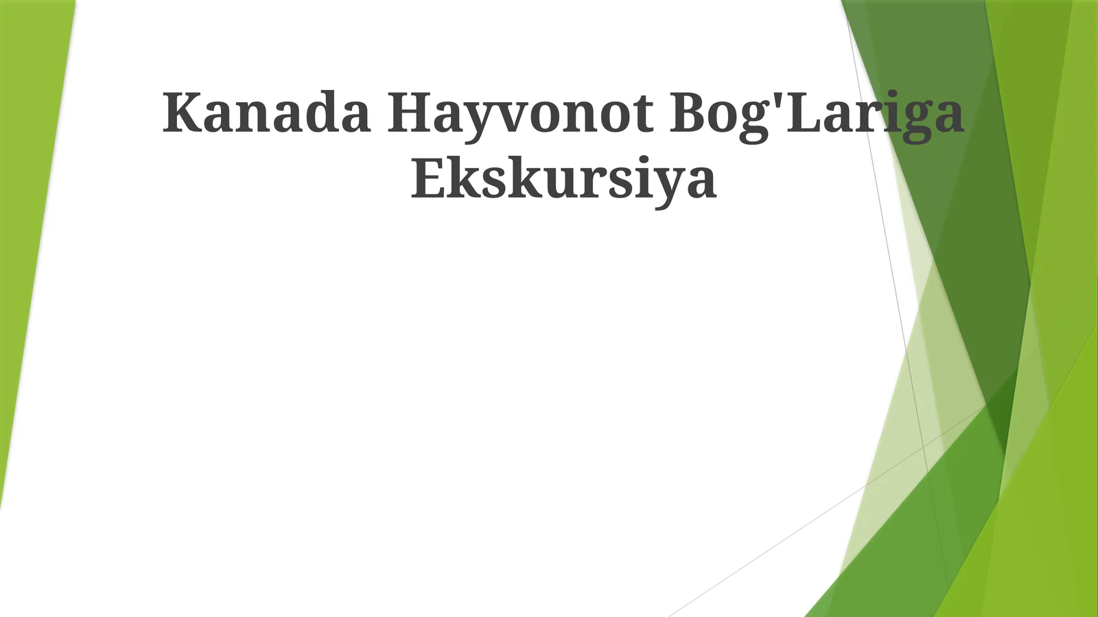 Kanada Hayvonot Bog'Lariga Ekskursiya