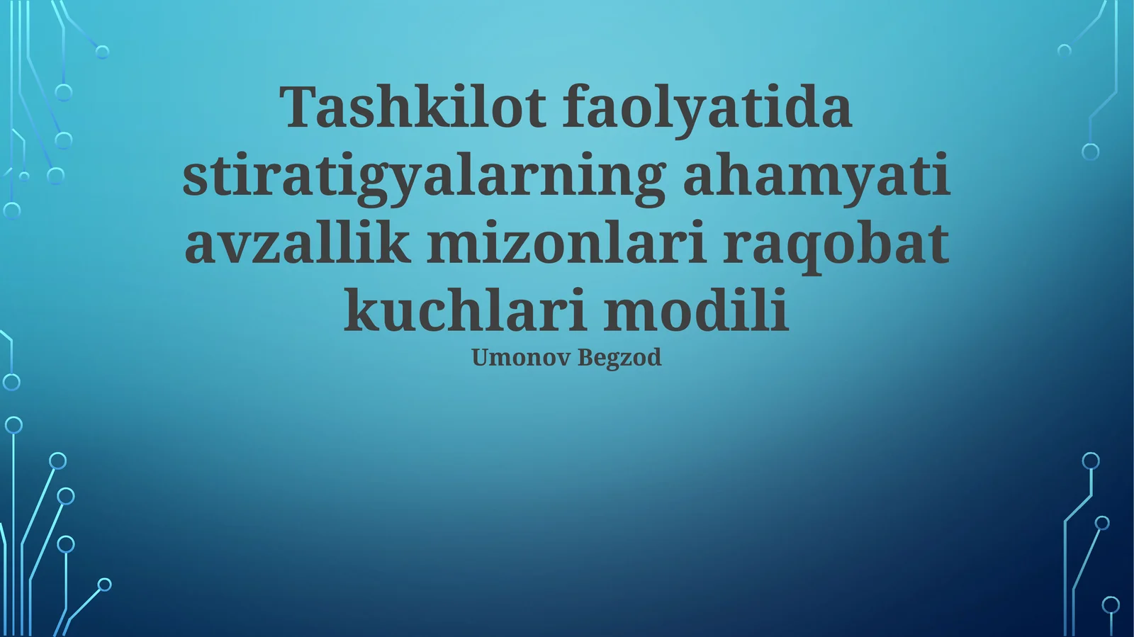 Strategiyaning ahamiyati va afzallik mezonlari