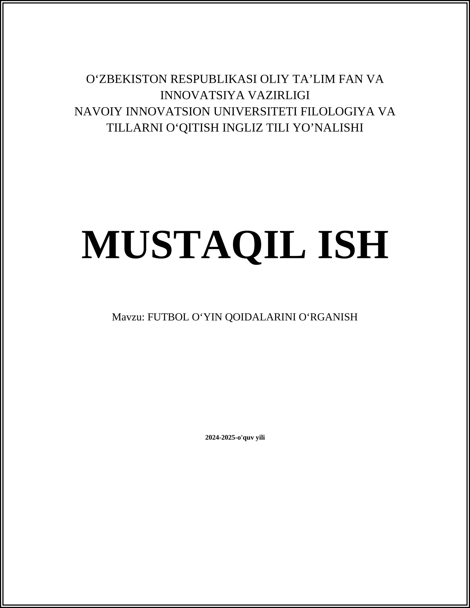 Futbol Oʻyin Qoidalari