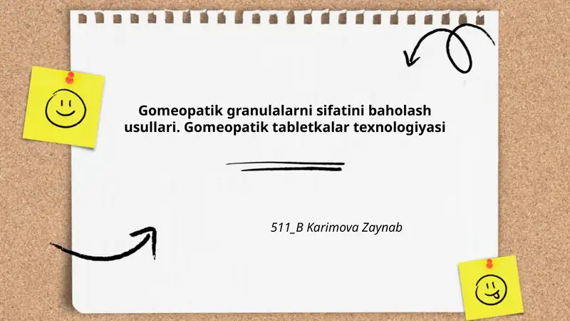 Gomeopatik granulalarni sifatini baholash usullari. Gomeopatik tabletkalar texnologiyasi