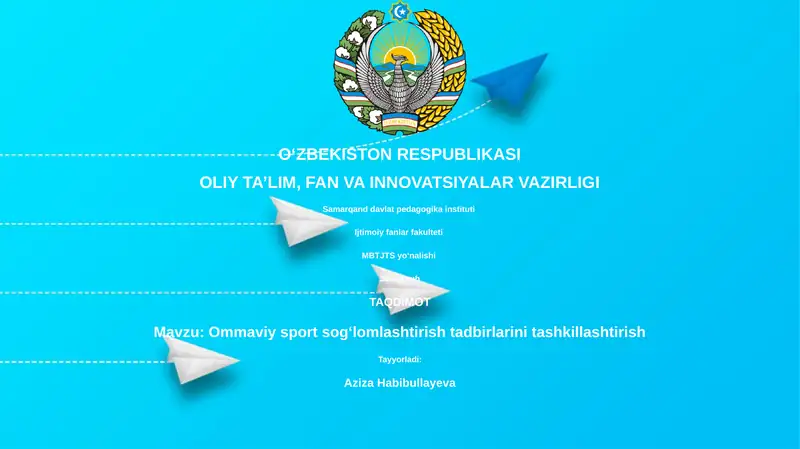 Ommaviy sport sogʻlomlashtirish tadbirlarini tashkillashtirish
