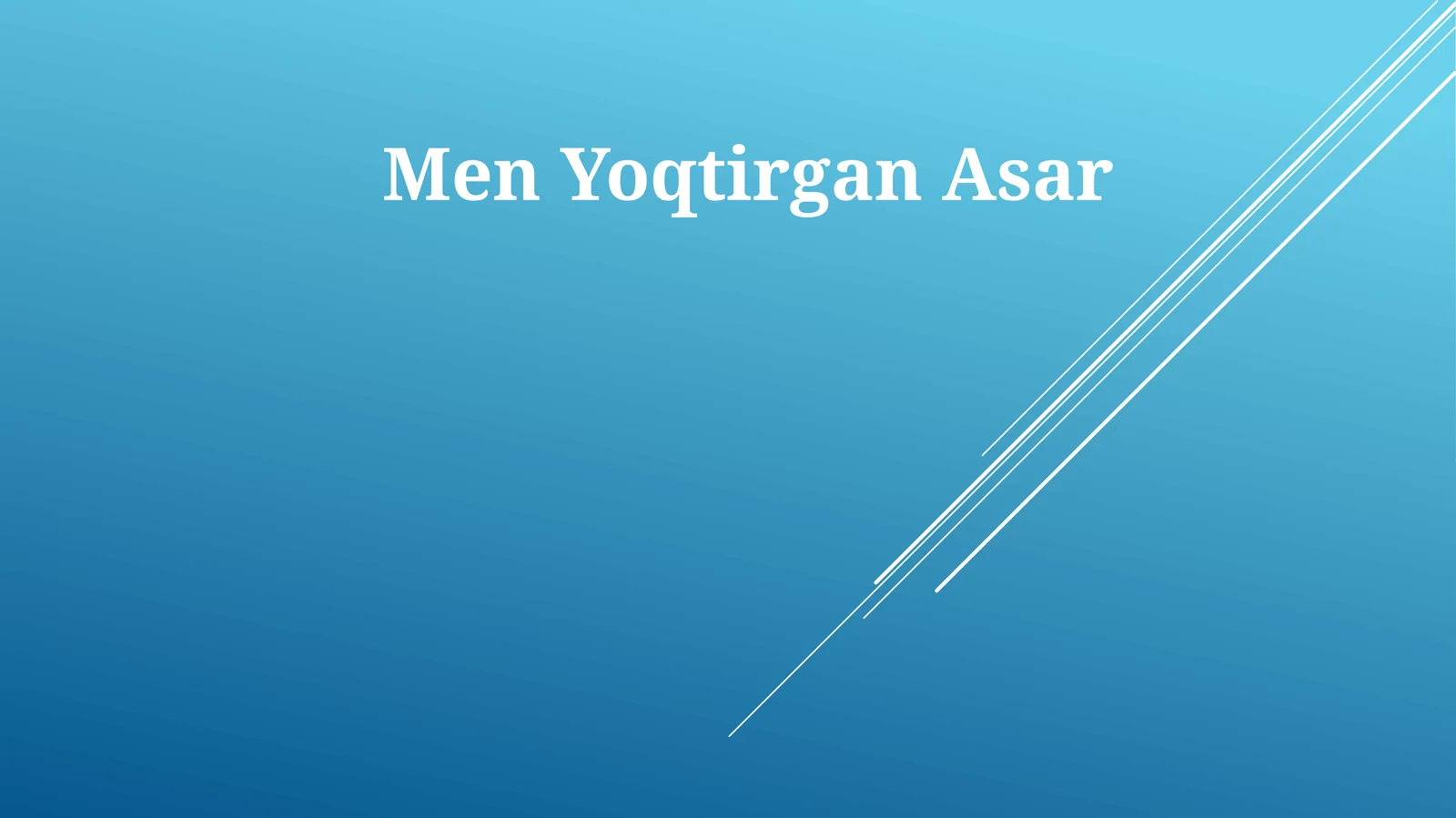 Men Yoqtirgan Asar