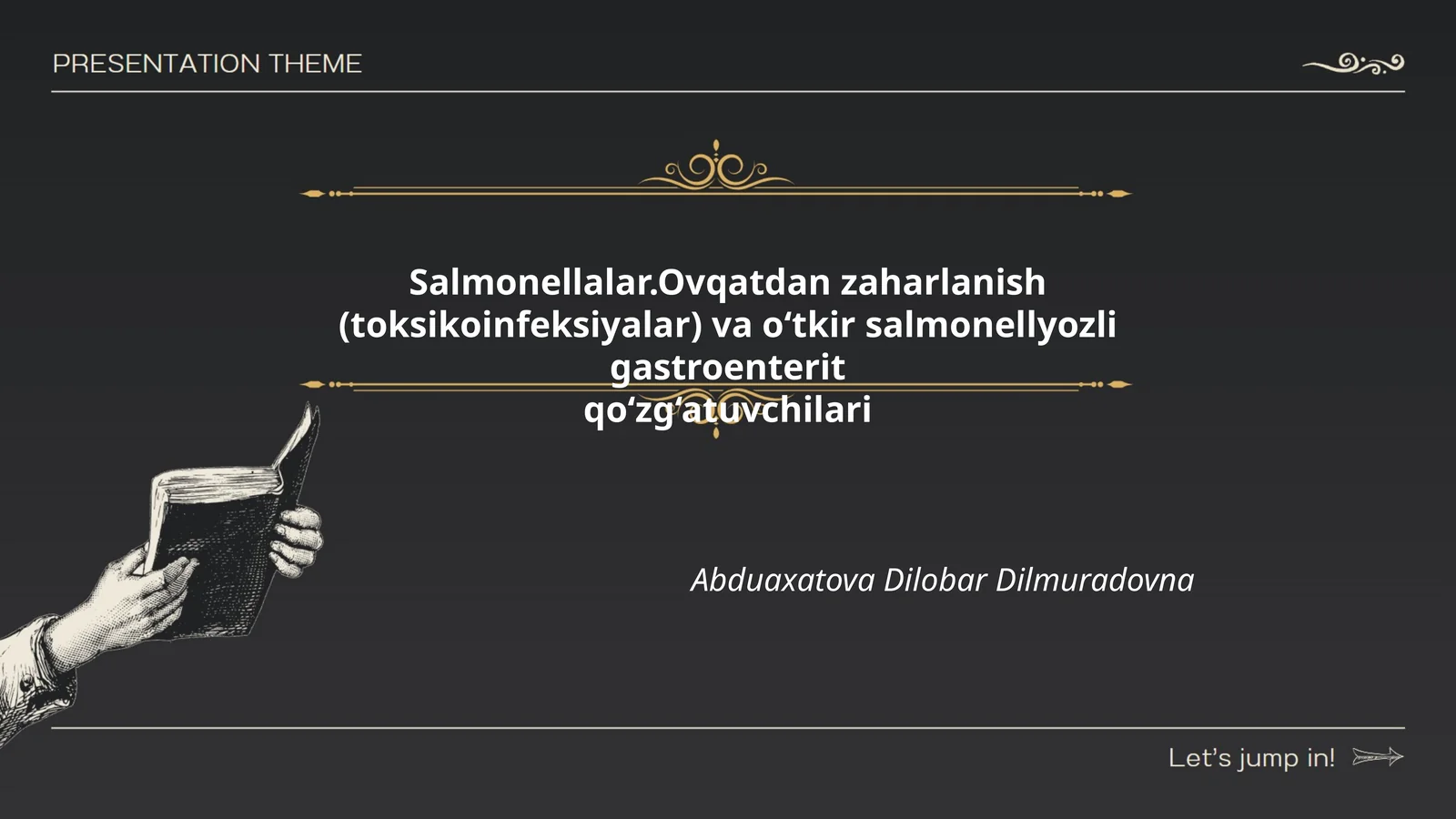 Salmonellalar.Ovqatdan zaharlanish (toksikoinfeksiyalar) va o‘tkir salmonellyozli gastroenterit qo‘zg‘atuvchilari