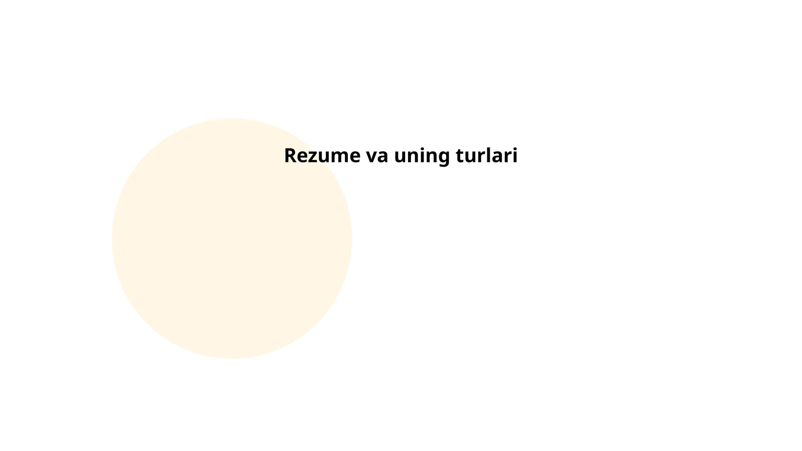 Rezume va uning turlari
