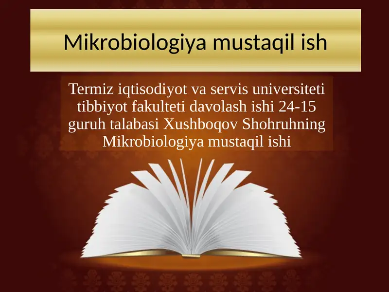 microbiologya mustaqil ish