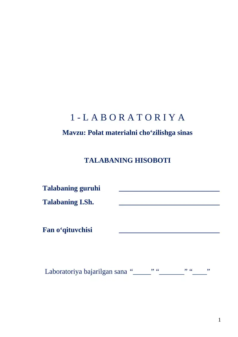 Polat materialni cho‘zilishga sinas