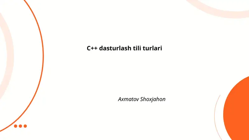 C++ dasturlash tili turlari