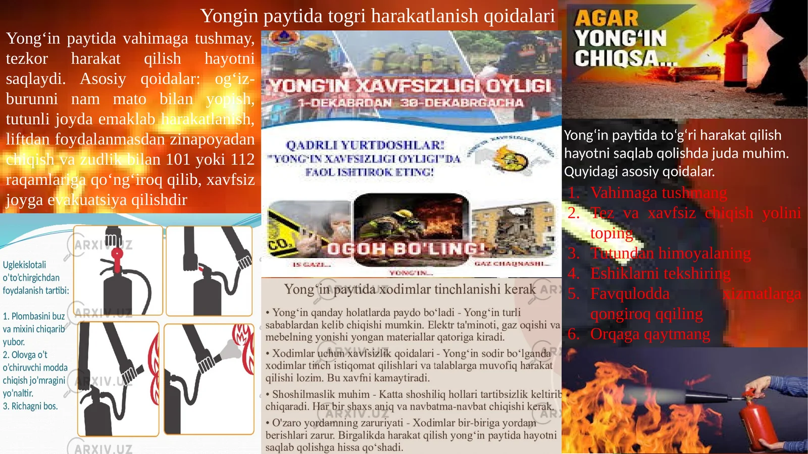 Yongin paytida togri harakatlanish qoidalari