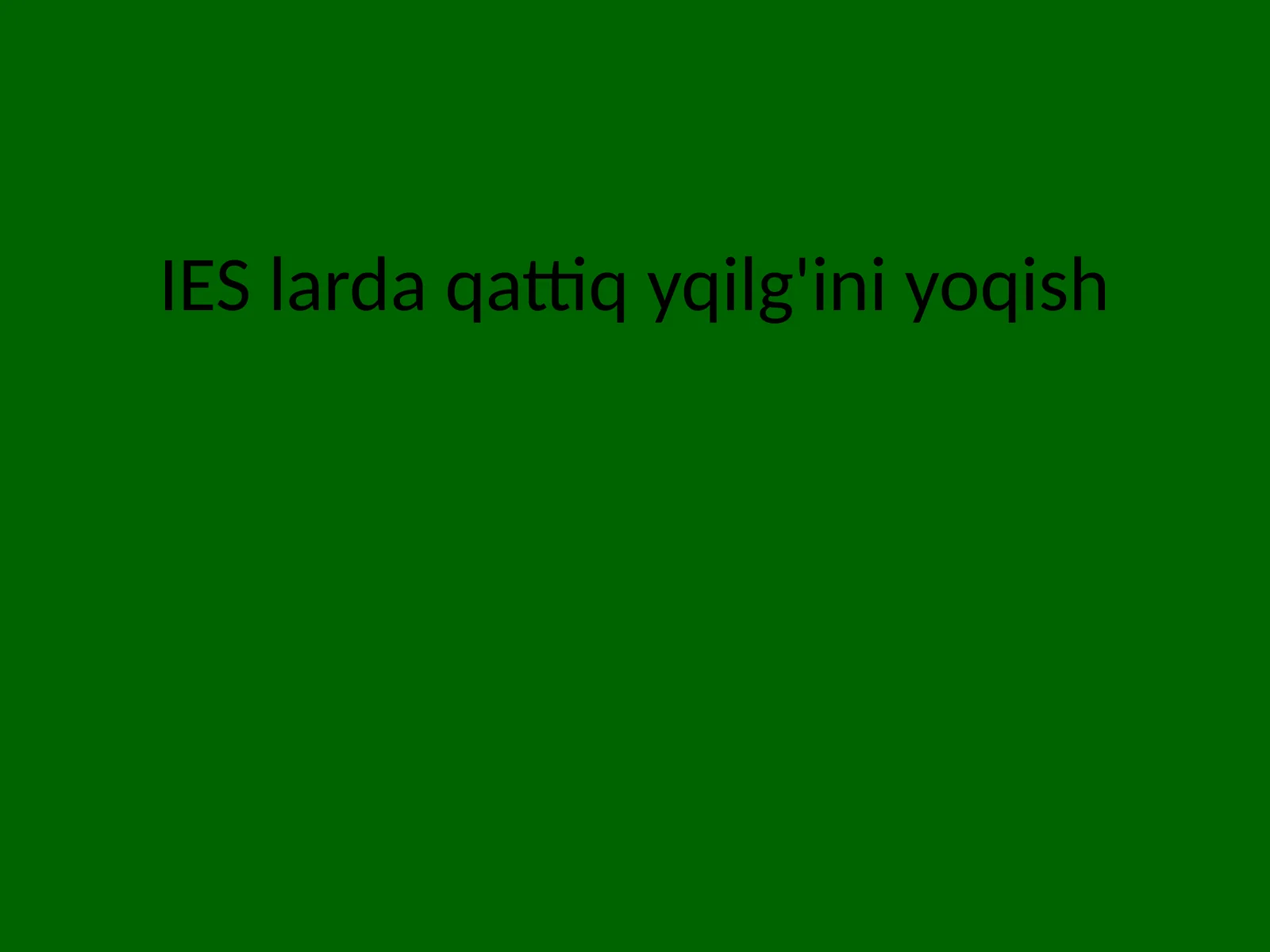 IES larda qattiq yoqilg'ini yoqish