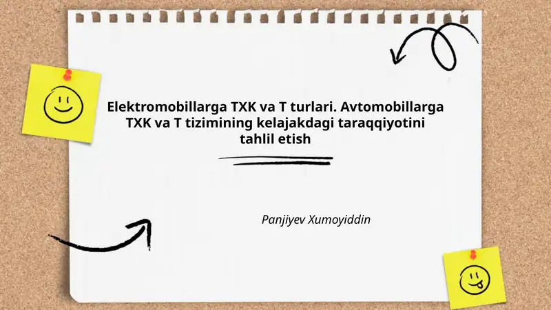 Elektromobillarga TXK va T turlari