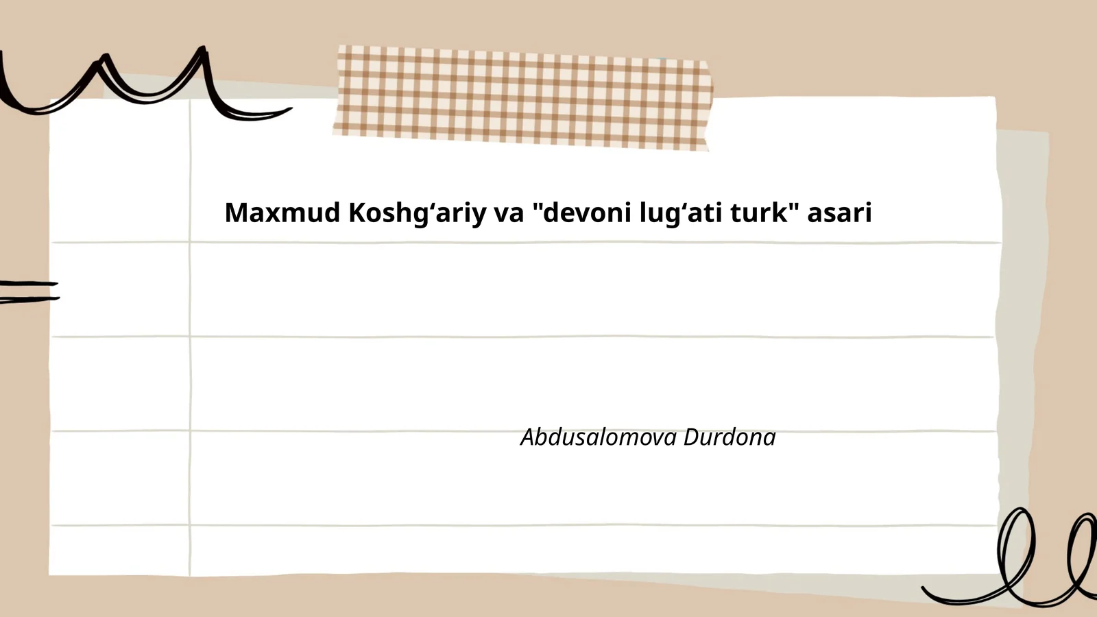 Maxmud Koshgʻariy va "devoni lugʻati turk" asari