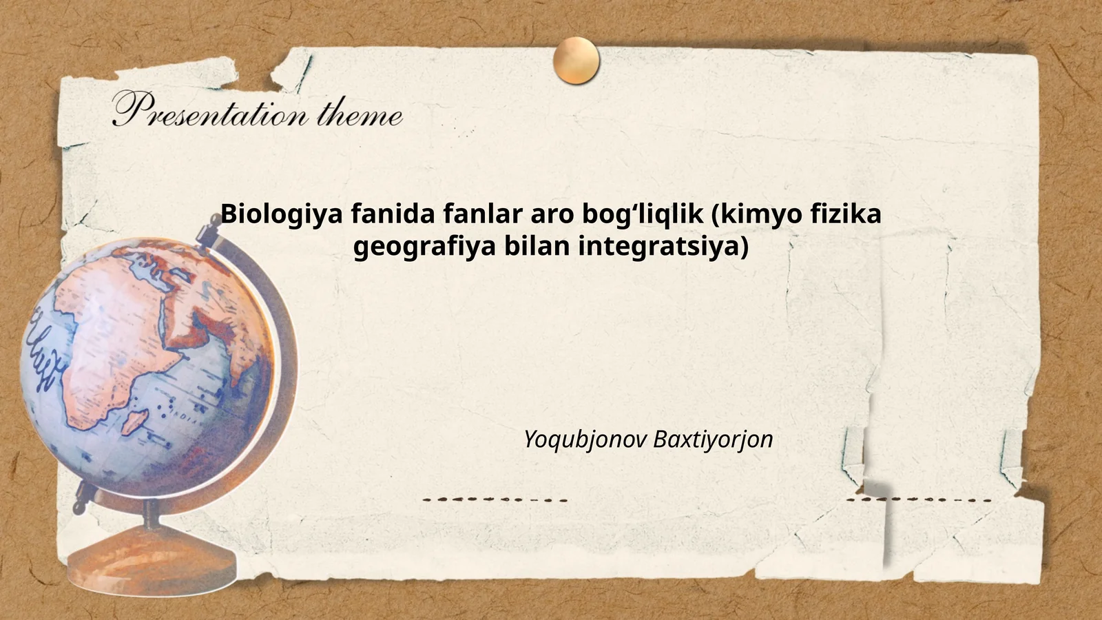 Biologiya fanida fanlar aro bogʻliqlik (kimyo fizika geografiya bilan integratsiya)